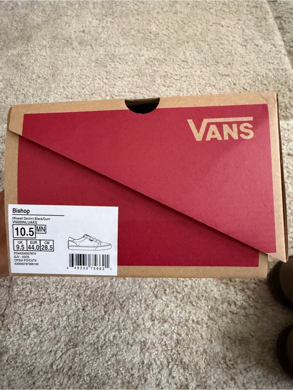 NWT Vans Bishop Waxed Denim Black/Gum Men’s Size 10.5 NEW - Picture 6 of 6